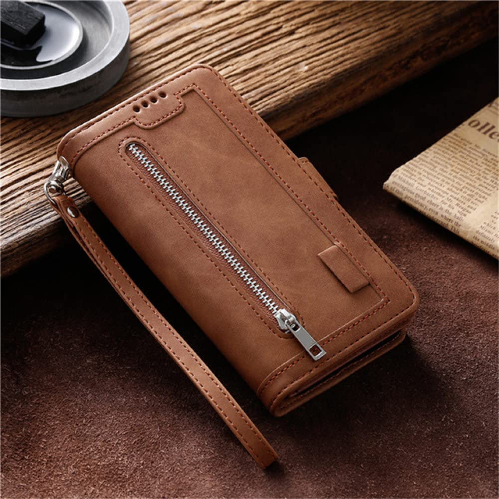 Housse en cuir pour iPhone 12 Mini coque magnétique à rabat marron - 6