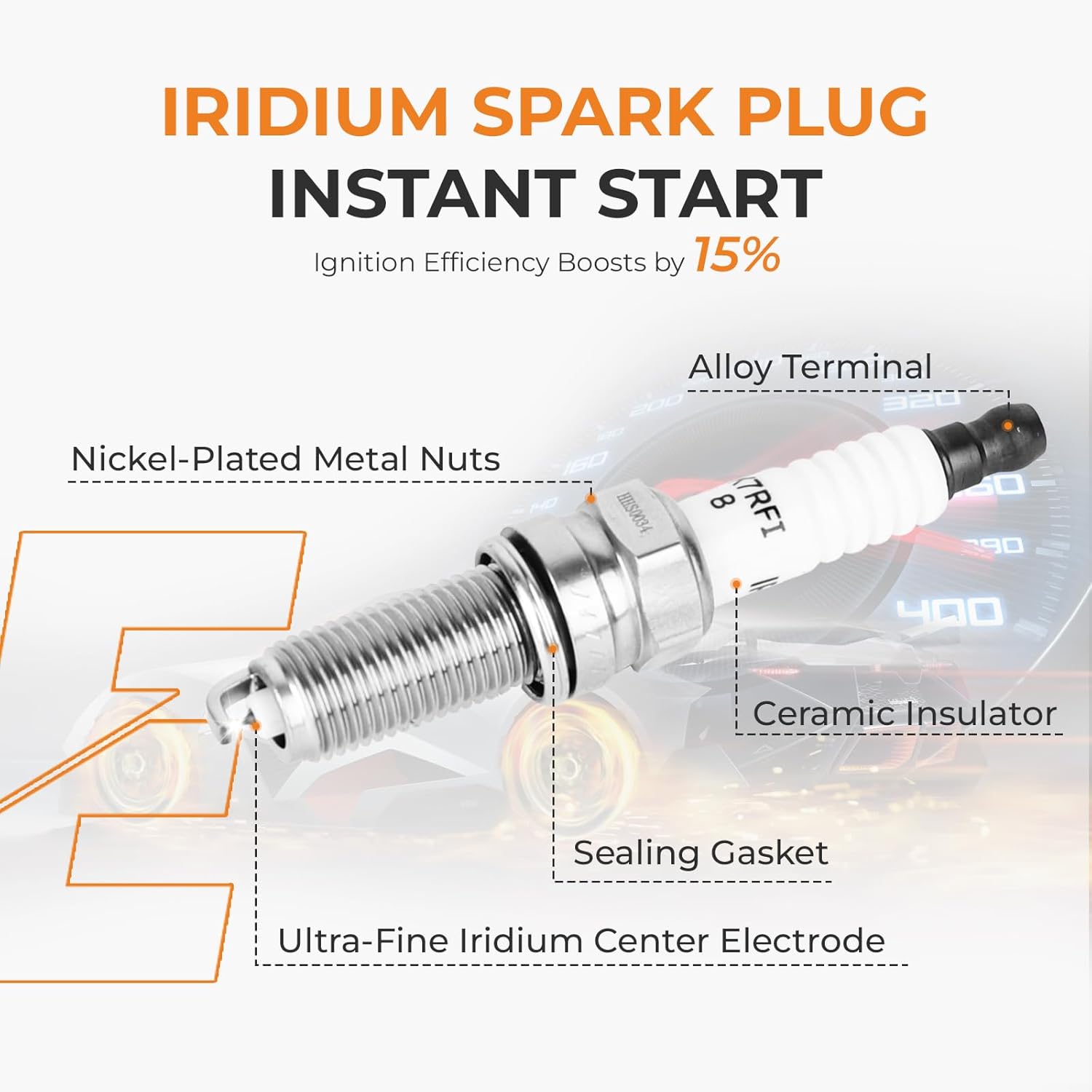 Autoexact Ignition Coil Pack and Iridium Spark Plugs Set Fit for Honda CR-V 2010-2014, Accord 2008-2012, Civic 2012-2015, Crosstour 2012-2015, ILX 2013-2015 2.4L L4, #C1662 UF602 UF629 97390 Set of 4
