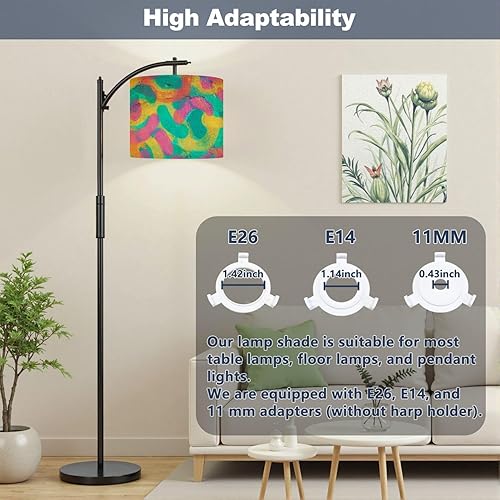 Miniatura 7 de Drum Lamp Shade Graffiti swirl neon blue pink yellow Funky 80s street art vibrant Lampshade for Floor Lamps Table Lamps Pendant Light 11"x8.9"