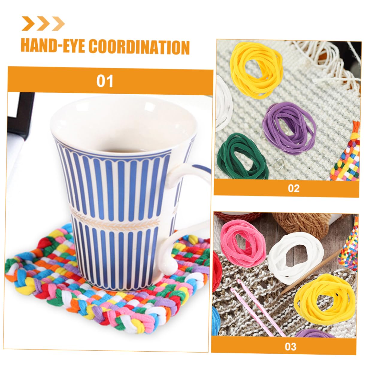 Tofficu 4 Set Corda Elastica Intrecciata Telaio Per Perline Elastici Per Telaio Per Tessitura Loop Staffa a Doppio Uso Incombe Ciclo Continuo Infila Tessitura Elastici Poliestere
