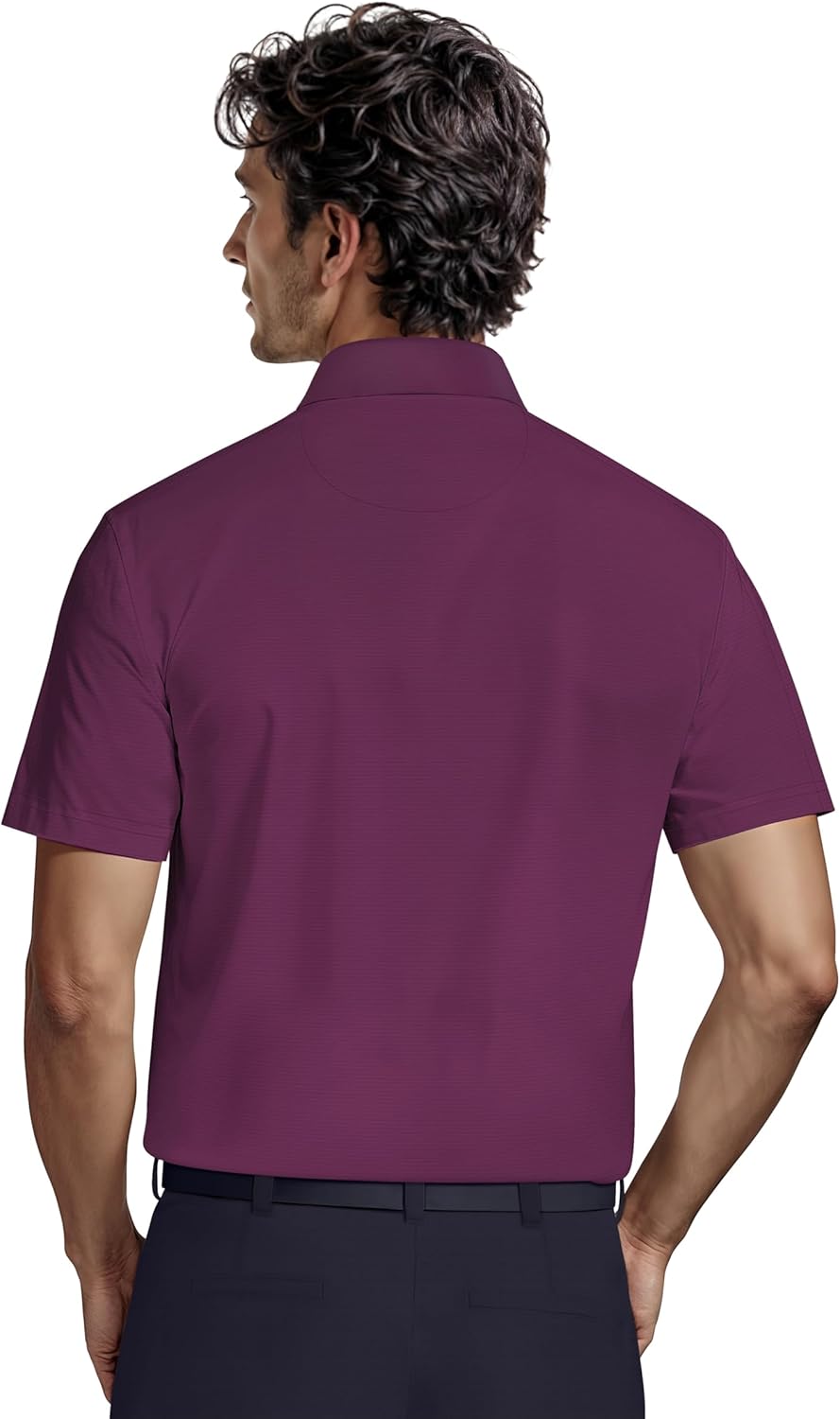 PGA Tour Mens Solid Cooling Texture Short Sleeve Golf Polo Shirt - Image 2