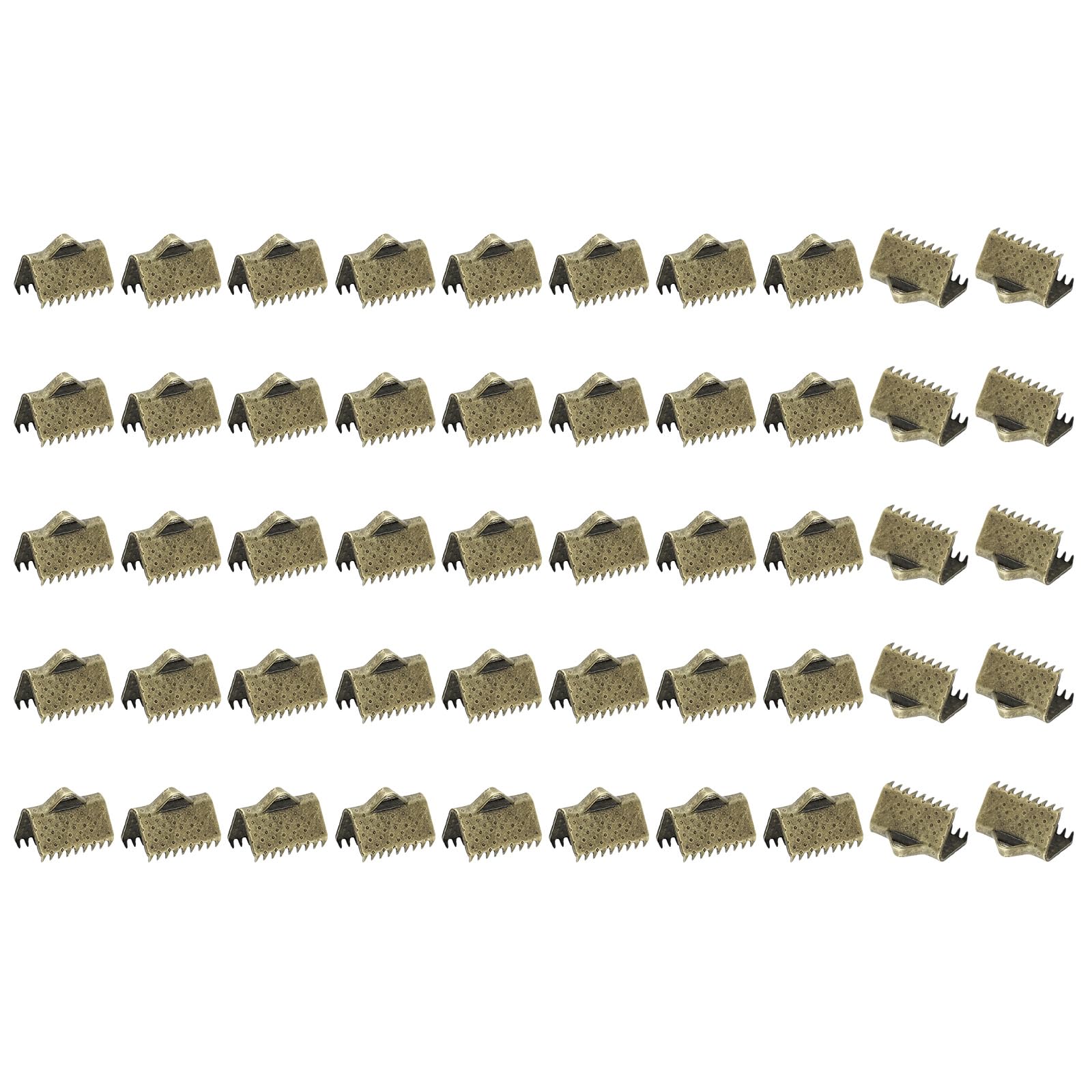 Pinch crimp end bracelet 10mm PATIKIL en métal bronze résistant avec griffes - 500 Pcs