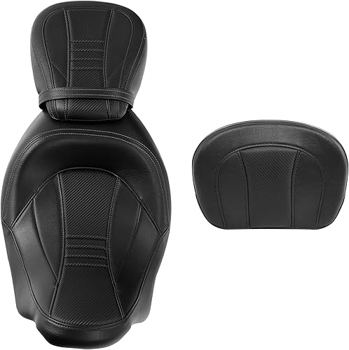 Miniatura 94 de TCT-MOTORPARTS Low-Profile Pillion 2-Up Seat Driver Passenger Seat & Rider Pad Fit For Harley Road Street Glide 2009-2023