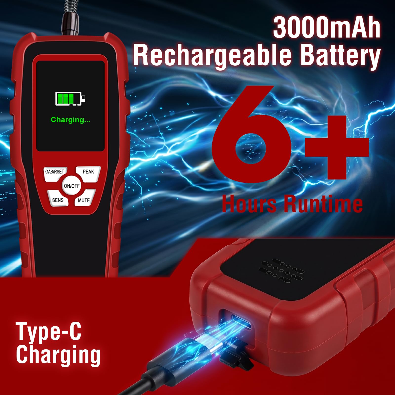 Aprvtio ALD-200 Plus kältemittel lecksuchgerät,Klimaanlagenlecksuchgerät mit 3 Empfindlichkeitsstufen, intelligenter Halbleitersensor mit Einer Empfindlichkeit von 0,14 oz/Jahr,Halogen lecksuchgerät