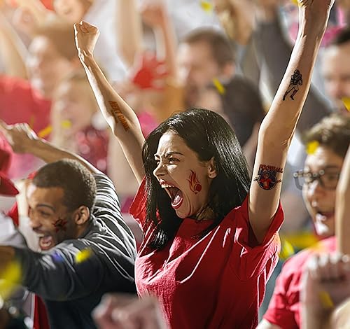 Miniatura 5 de 10 hojas de tatuajes temporales de fútbol americano, tema deportivo, palabras de retoque temporal, tatuaje temporal del Super Bowl, tatuaje falso