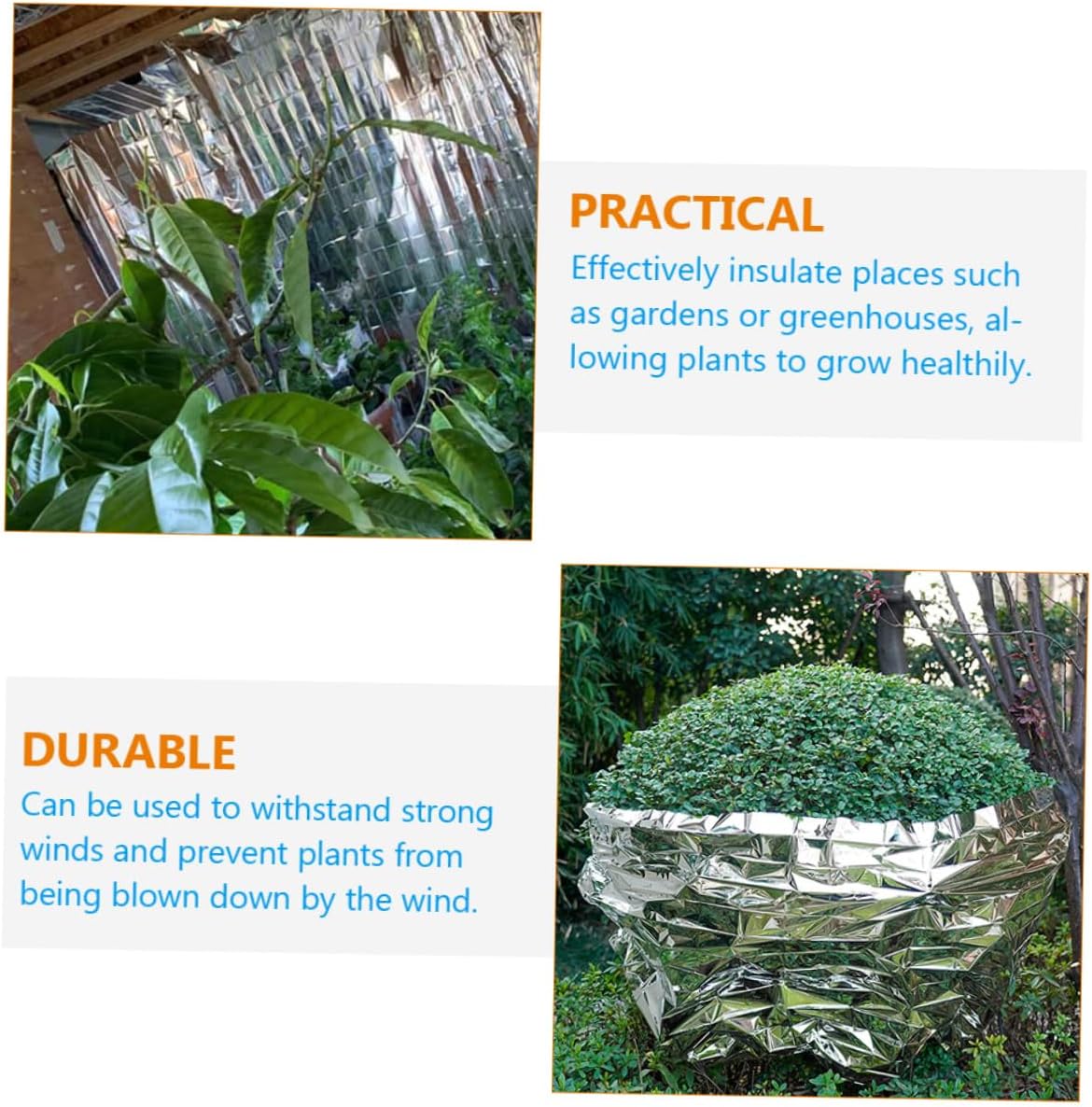 12sheets Insulation Blanket of Reflective Film for Greenhouse Use Soil Cover Emergency Tent Lightweight Portable