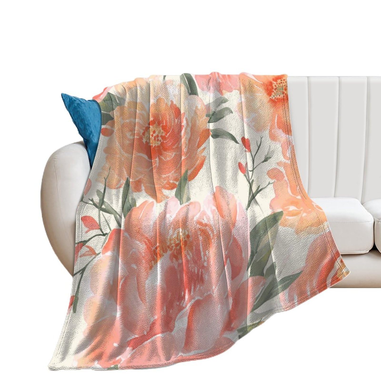 Couverture flanelle pivoine douce pour des nuits sereines en lit