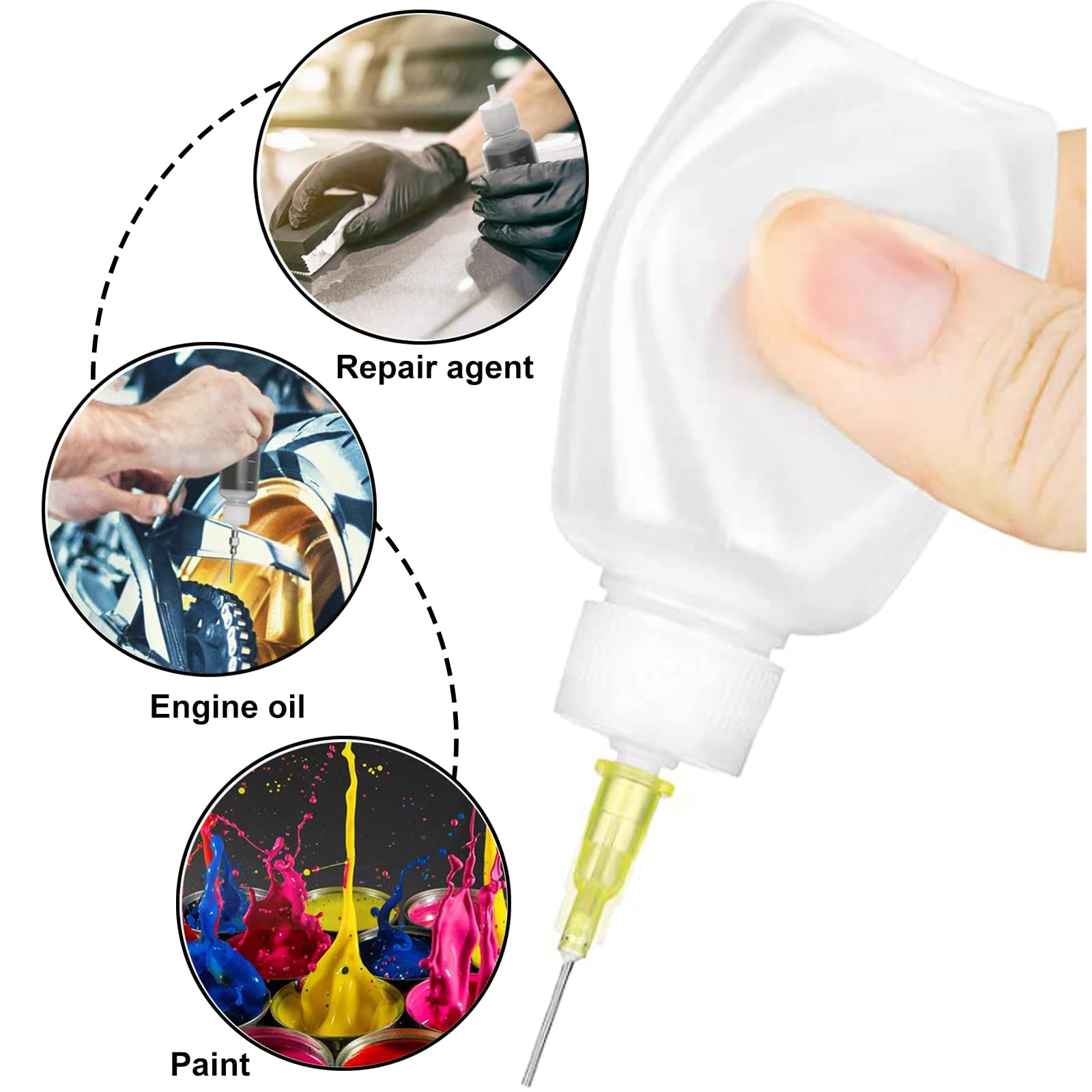 4 Bouteilles Applicatrices à Embout Fin - Pour Colle, Peinture, DIY, Précision Haute Température