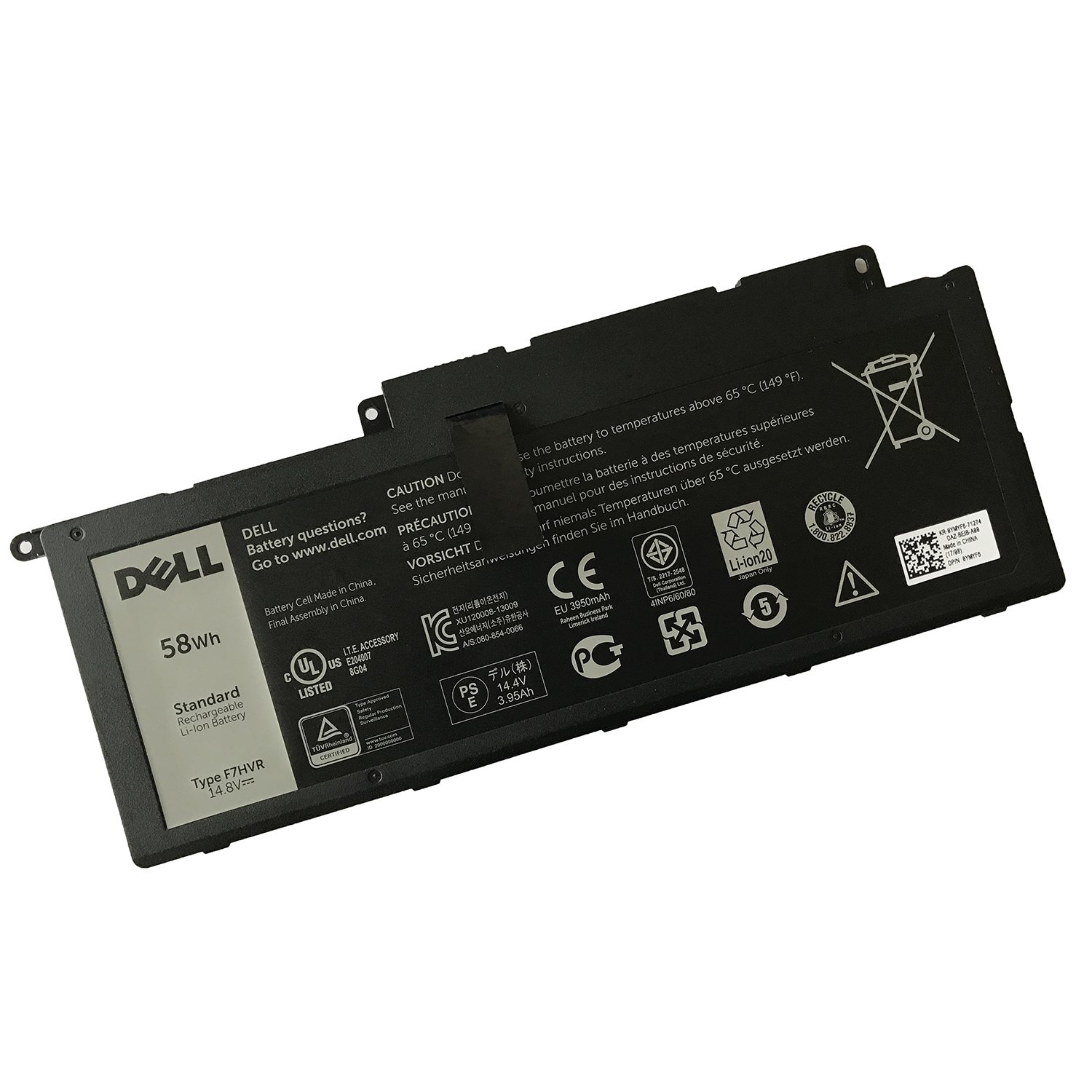 DELL F7HVR Notebook Battery 14.8V 58WH for Dell Inspiron 15 7537 Dell Insprion 17 7737