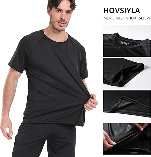 Miniatura 3 de Paquete de 15 camisetas de correr para hombre, camisetas deportivas de ajuste seco que absorben el gimnasio, camisetas atléticas transpirables y