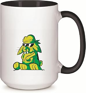 Gift for Pet Lovers Gangster Rabbit Illustration with Sunglasses 11oz 15oz Inner Color Accent Mug