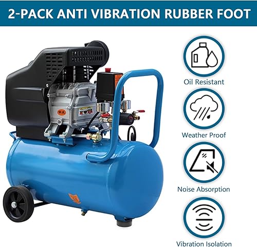 Miniatura 5 de Pies de goma antivibración resistentes para generadores, lavadoras a presión, compresores de aire y bombas, almohadillas de goma de 1 x 2.5