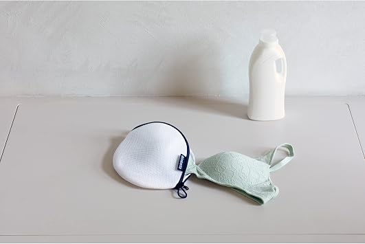 Brabantia Mesh Zip Up Laundry Bra Bag (White) for Washing Machine Delicates, Organizer Travel Bags