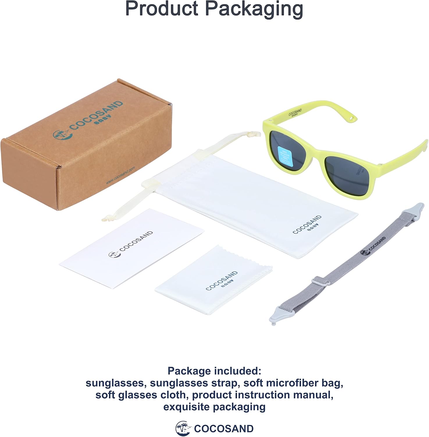 COCOSAND Flexible Polarized Baby Sunglasses with Strap image 2