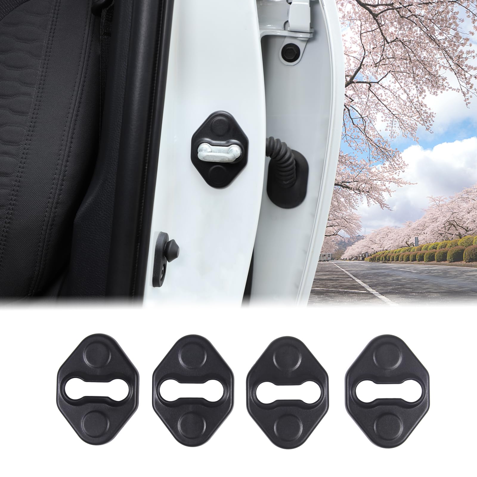 Car Door Lock Cover Compatible with Toyota Tundra 2022-2024 Car Side Door Lock Cover Door Guard Lock Car Door Lock Protector Car Door Latches Cover Door Lock Decoration Cover Buckle ABS Accessories