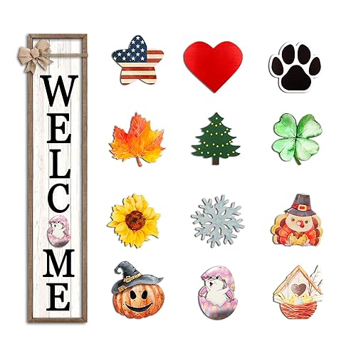 Surfapans Interchangeable Welcome Sign for Front Porch Standing 45"X9" Large