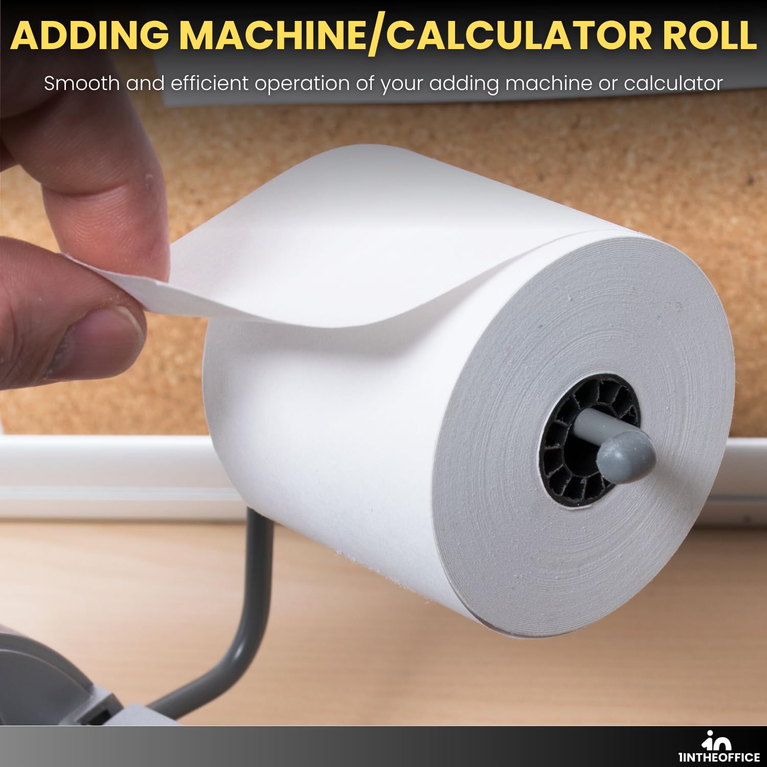 1InTheOffice Aggiunta macchina/rotolo calcolatrice, 7,3 kg, nucleo 1/2", 2-1/4" x 150 piedi, bianco (6)