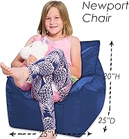 Vista 644 de Posh Creations Puf estructurado cómodo para jugar, leer y ver la televisión, Malibu Lounge, tela de lona para colorear, criaturas