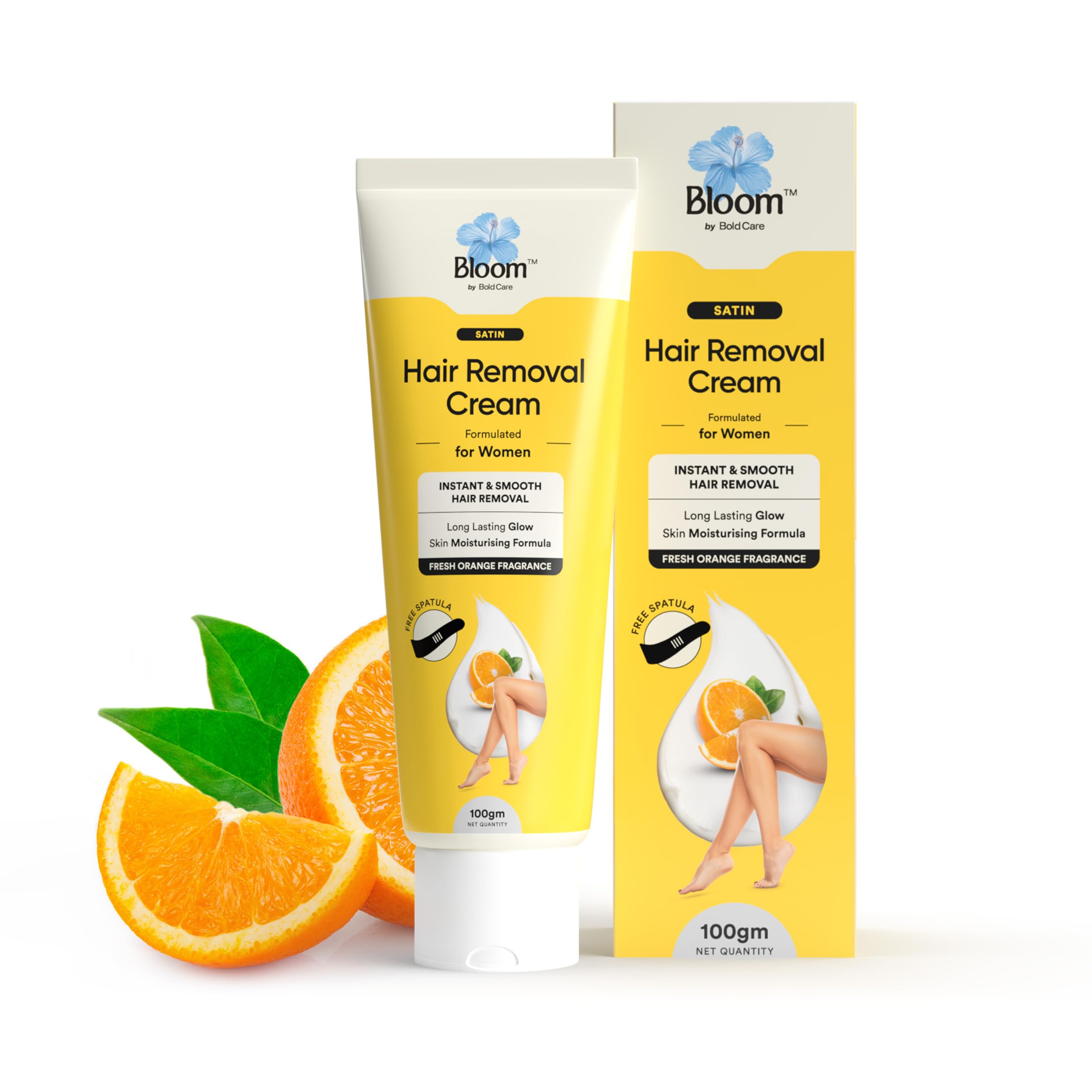 Bloom - Hair Removal Cream (Orange) - with Spatula (100gm)-image-34