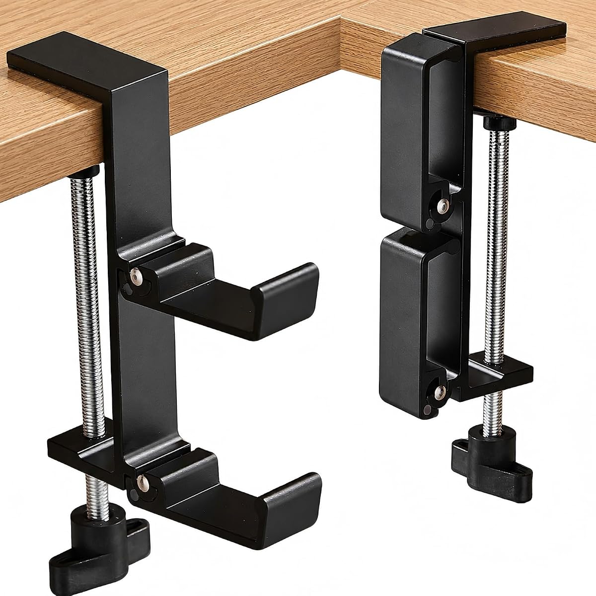 JAKO Nuevo soporte plegable para auriculares para escritorio, soporte para auriculares de aleación de aluminio, soporte para auriculares con gancho para ahorrar espacio, soporte universal para auriculares para juegos de PC, abrazadera debajo del escritorio para oficina, mesa de computadora