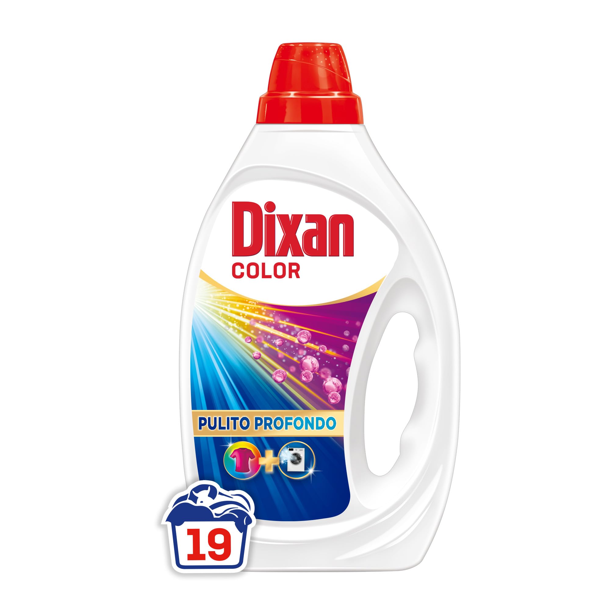 Dixan Liquido Color Detersivo Lavatrice (6 confezioni da 19 Lavaggi), Detersivo liquido lavatrice per colori vivaci, pulizia profonda del bucato e freschezza igienica per la lavatrice
