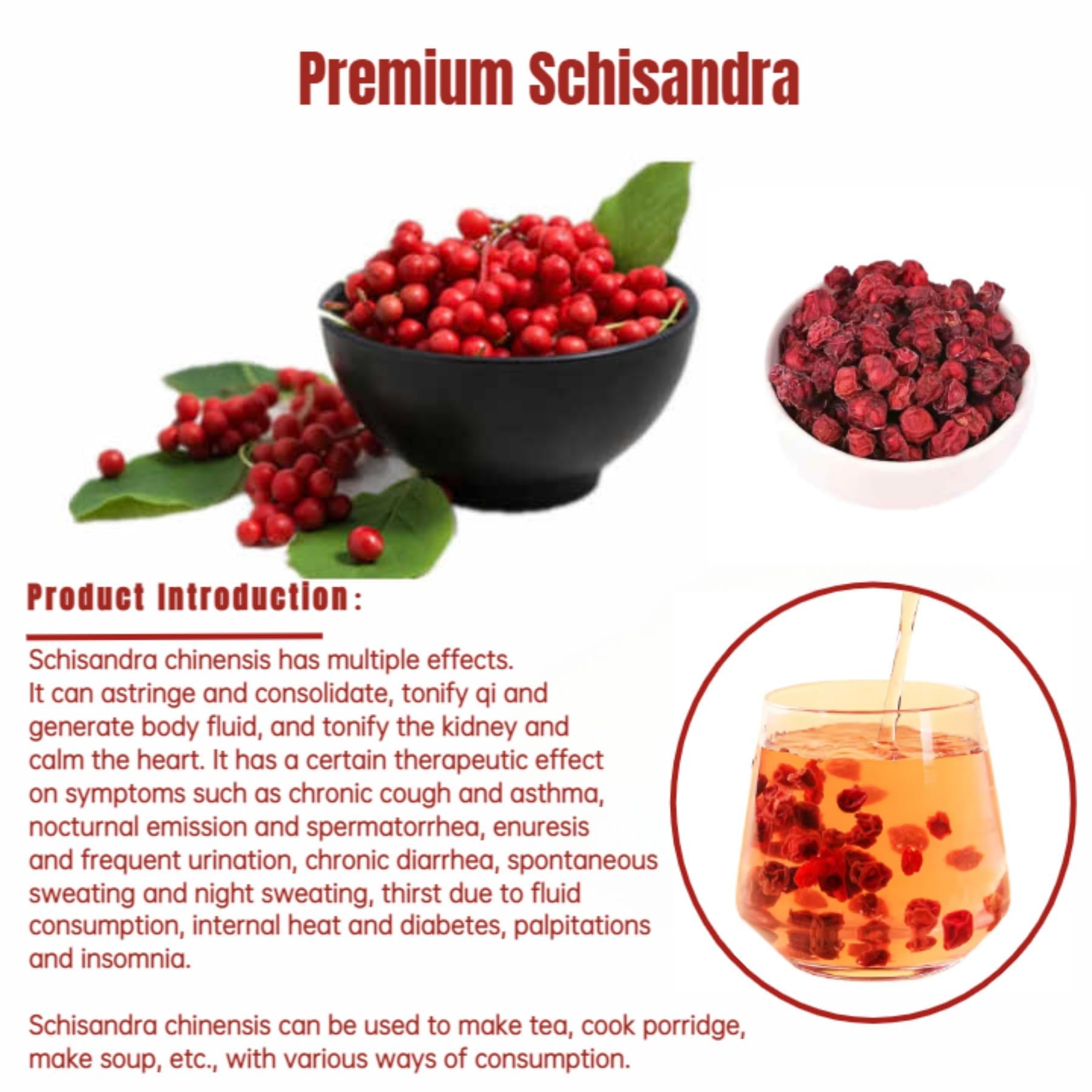 Premium Grade Getrocknete Schisandra Beeren Natürlicher Kräutertee Nördliche Schisandra, Eine Gesunde Wahl (1000g)