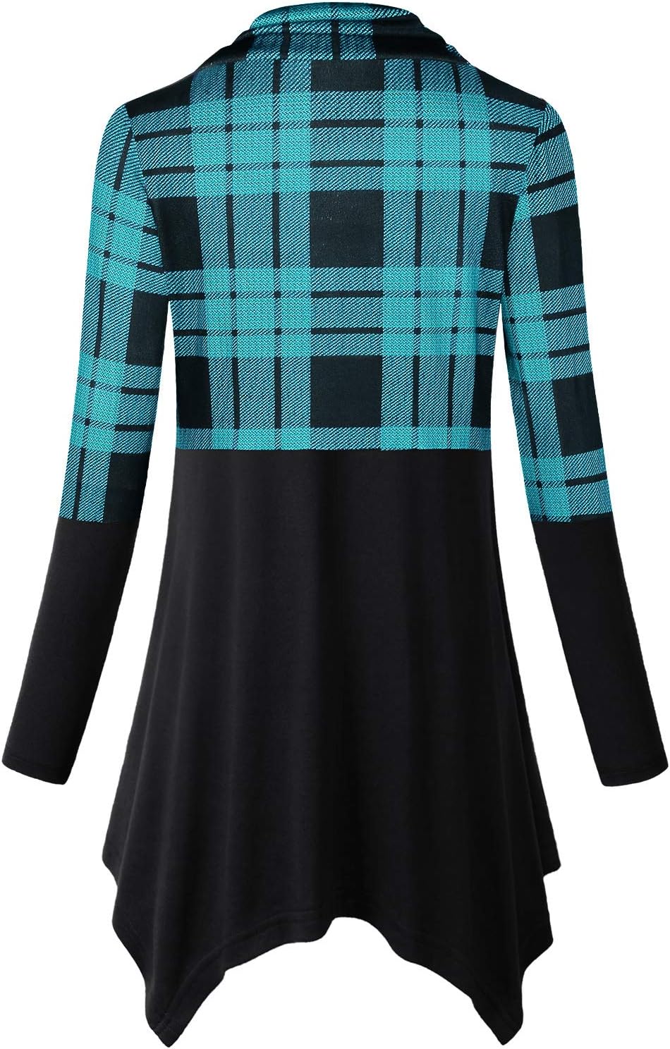 Cestyle Womens Fall Long Sleeve Cowl Neck Asymmetrical Hemline Flowy Tunic Top - Image 2