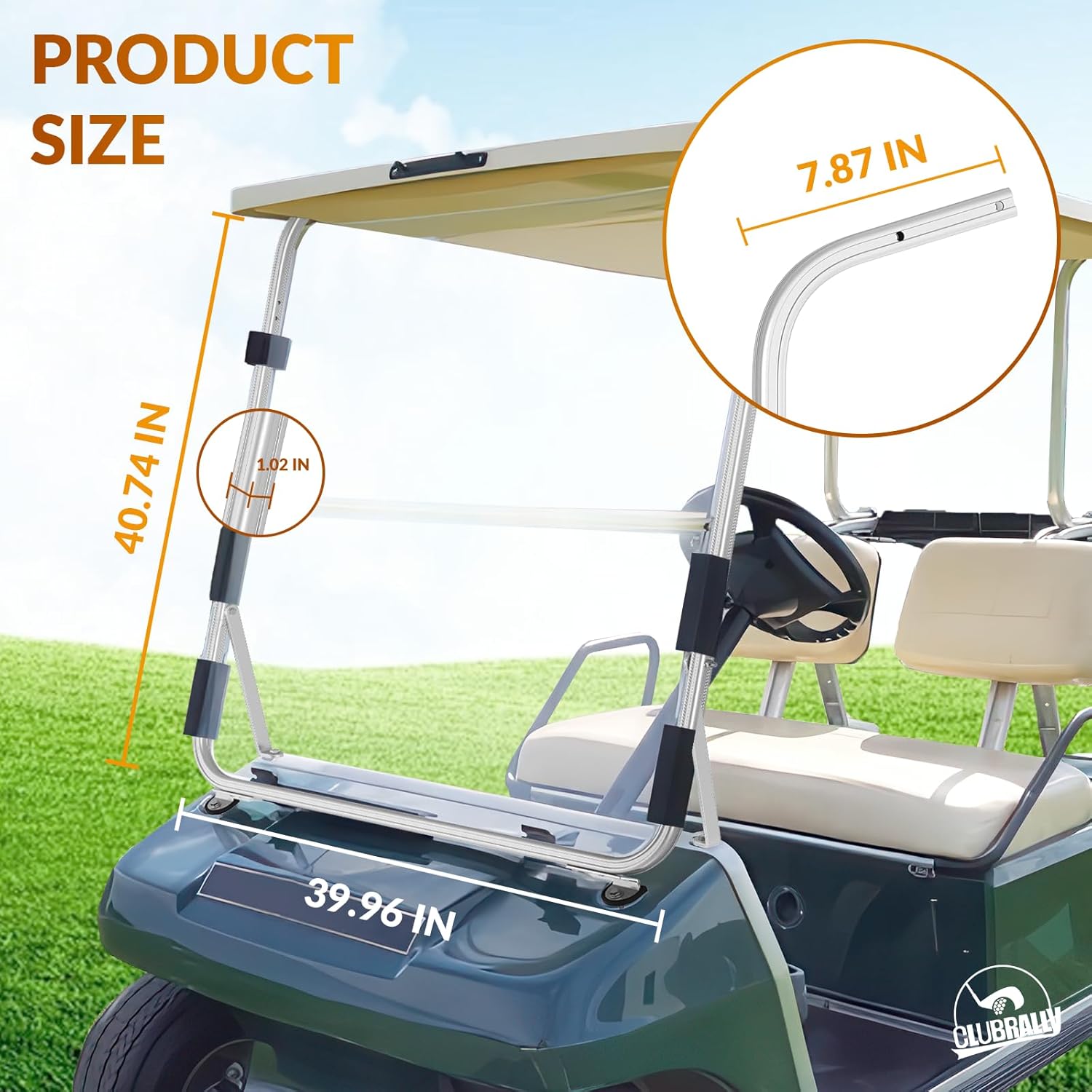 Golf Cart Front Strut Brackets Kit, Club Car Aluminum Front Strut Support Brackets, Fits 1982-2000 Club Car DS & Carryall - Silver