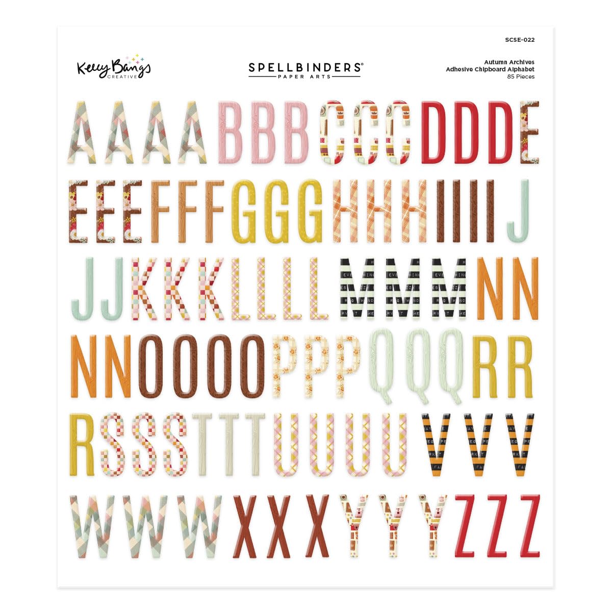 Autumn Archives Chipboard Alphabet Stickers from the Autumn Archives Collection by Kelly Bangs