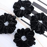 Vista 2 de IVARYSS Coleteros Extra Grandes para Cabello Grueso de Mujer, Coletero Jumbo de Terciopelo Premium Suave, Banda Elástica Grande XL de 6 Pulgadas