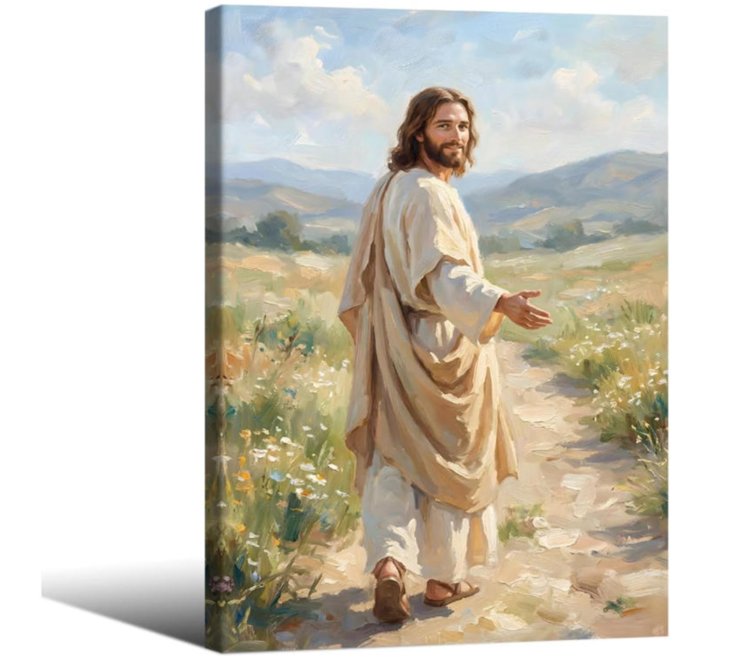 Photo 1 of CXKAWM Jesus Walking Path Wall Art – Follow Christ Wall Decor, 24X36 in