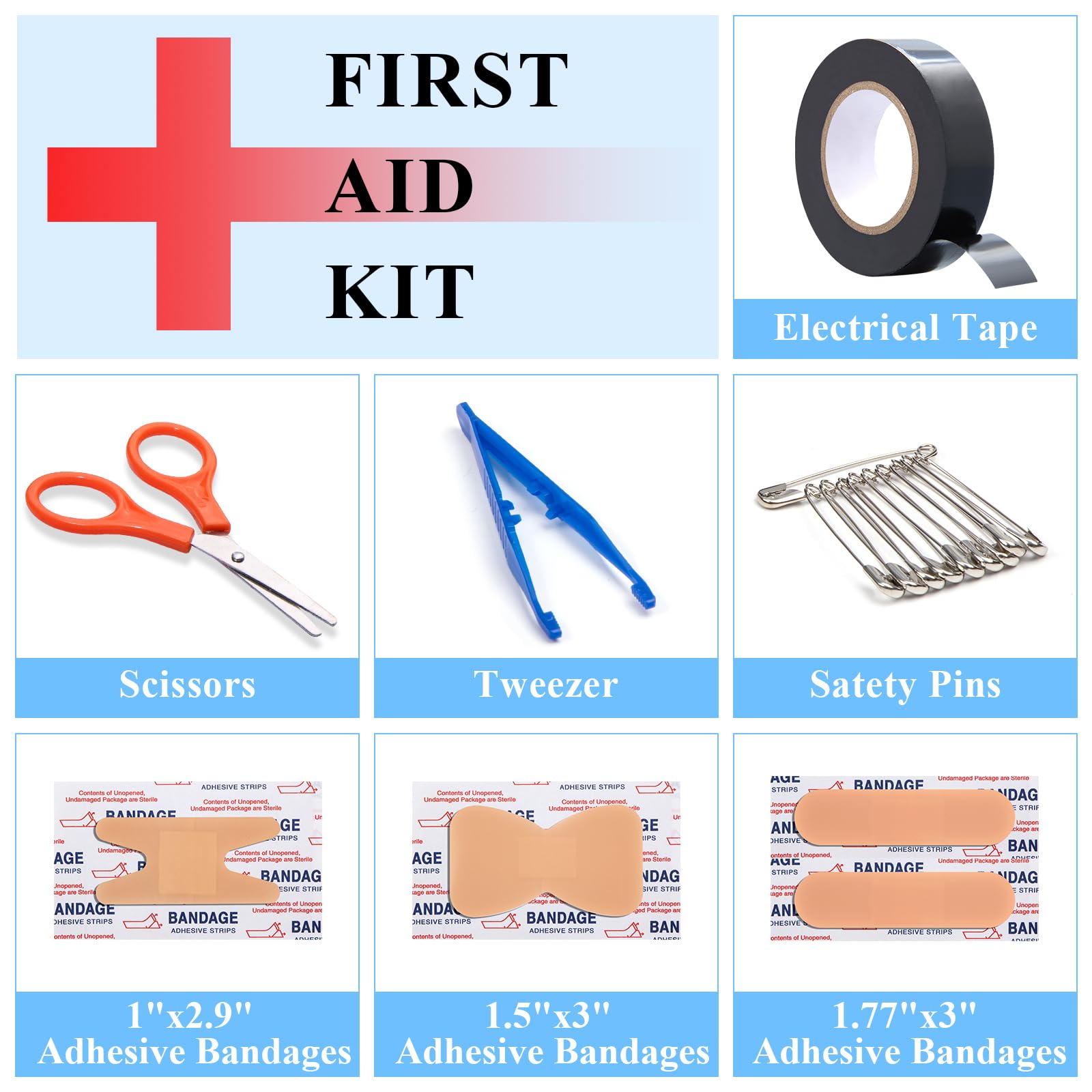 AUTODECO Car Emergency Roadside Assistance Kit with Jumper Cables Tire Inflator Automotive Kit for Car Vehicle