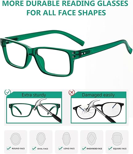 Vista 9 de Eyekepper Vintage Reading Glasses for Men - 5 Pack Spring Hinges Classic Readers