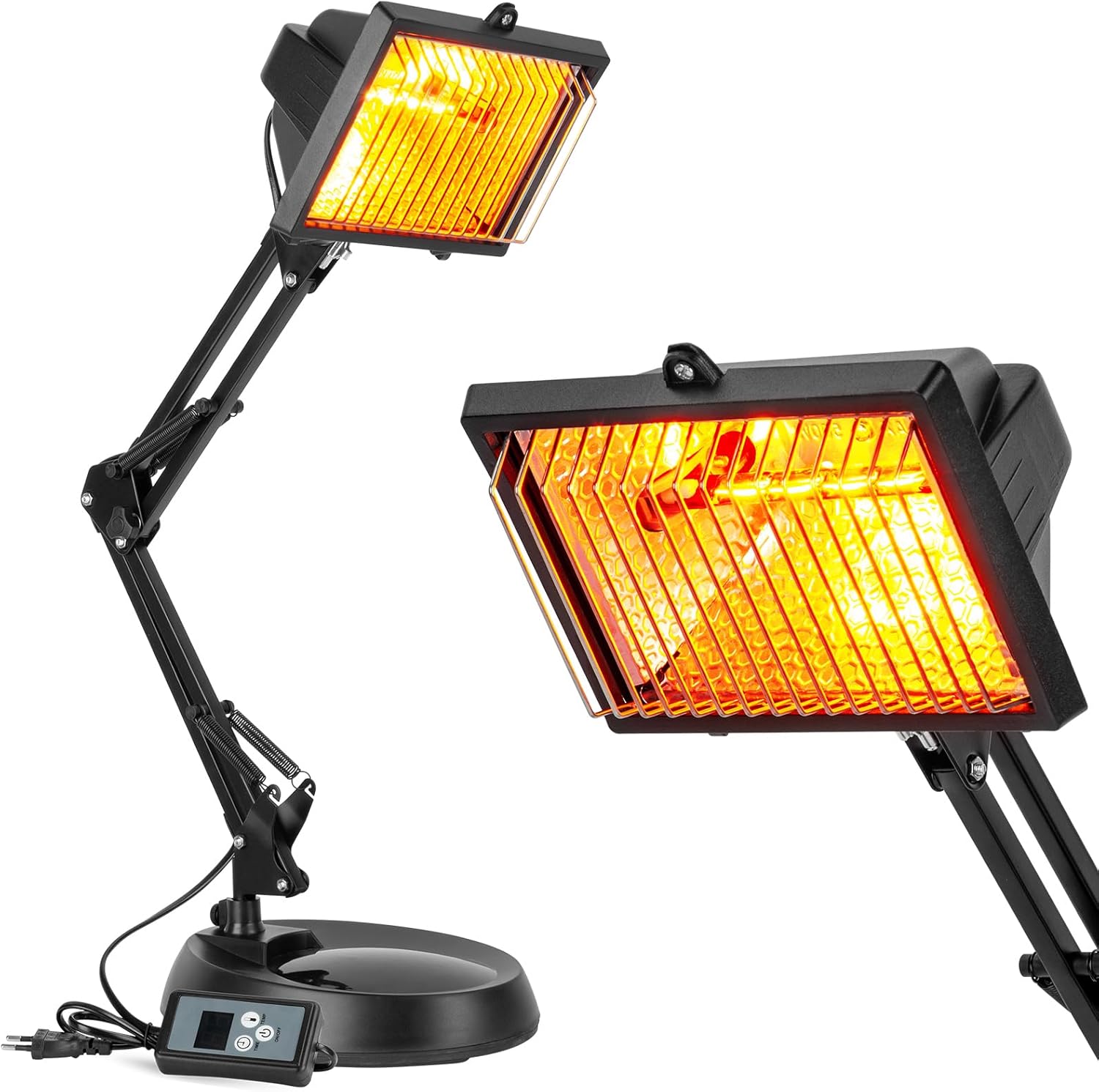 Cozion Infrared Lamp, 150W Infrared Heat Lamp, Red Light Therapy Lamp for Body Muscle Neck Shoulder Joints Back Pain Relief, Heat Lamp Device with Adjustable Sturdy Stand Timer