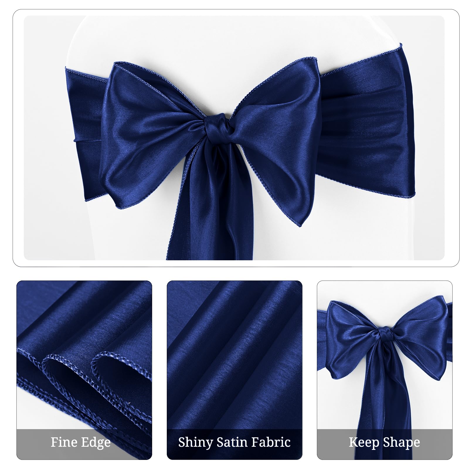 25-200 Unidades De Cintas De Satén Azul Real Para Sillas, Lazos, Caminos De Mesa, Decoración Para Bodas, Compromisos, Recepciones, Ceremonias Y Funciones. - México
