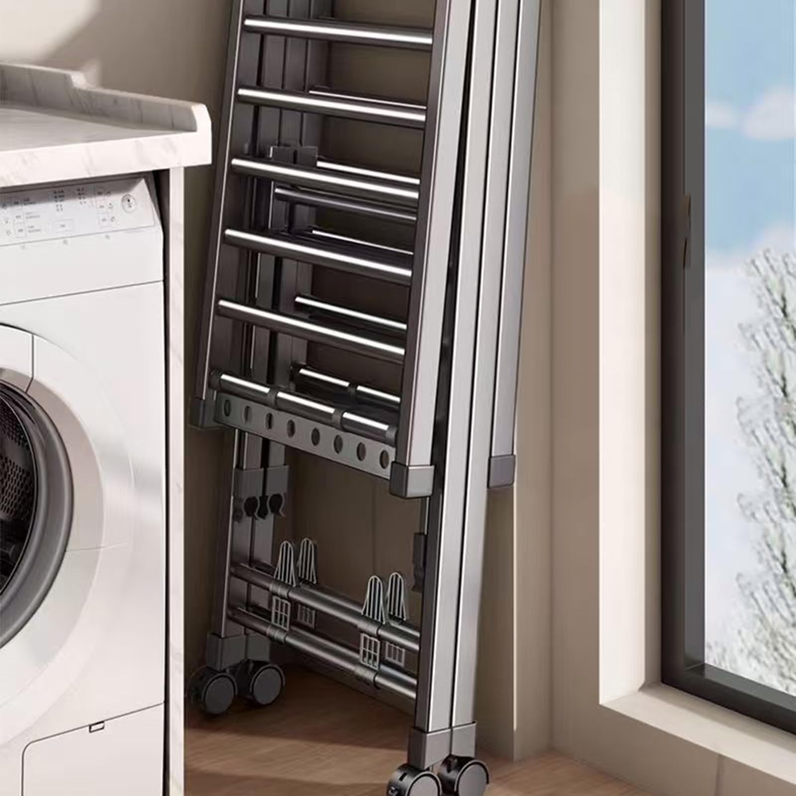 Klappbarer Flügelwäscheständer,Flügelwäschetrockner Mit Höhenverstellbare Flügel Für Innen,Wäscheständer Zusammenklappbar,Stabiler Wäscheturm,140cm