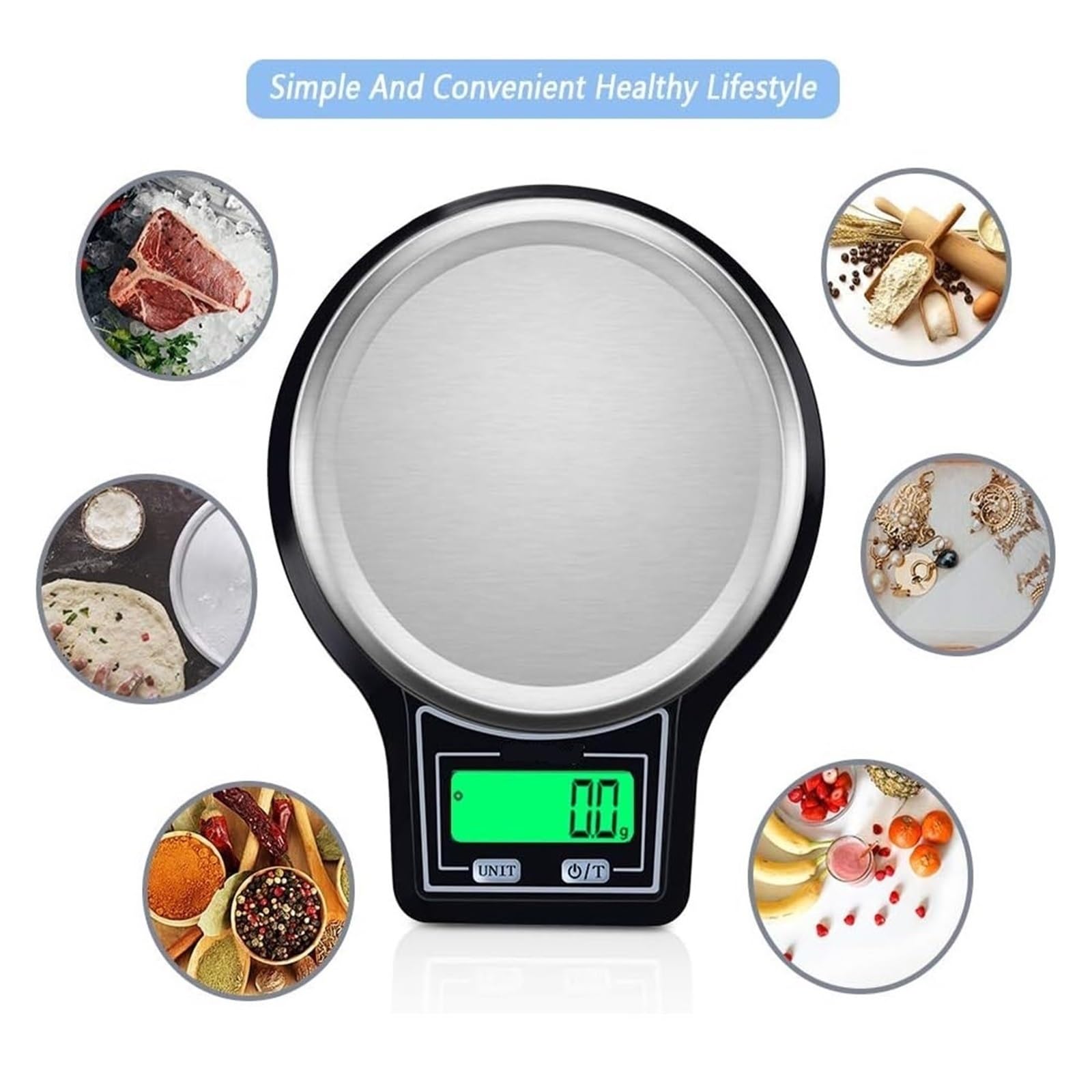 Balanza De Cocina Alimentos Digital Electrónica Acero Inoxidable Herramientas Medición Y Peso Medición Precisa Esfuerzo(10Kg X 1g)