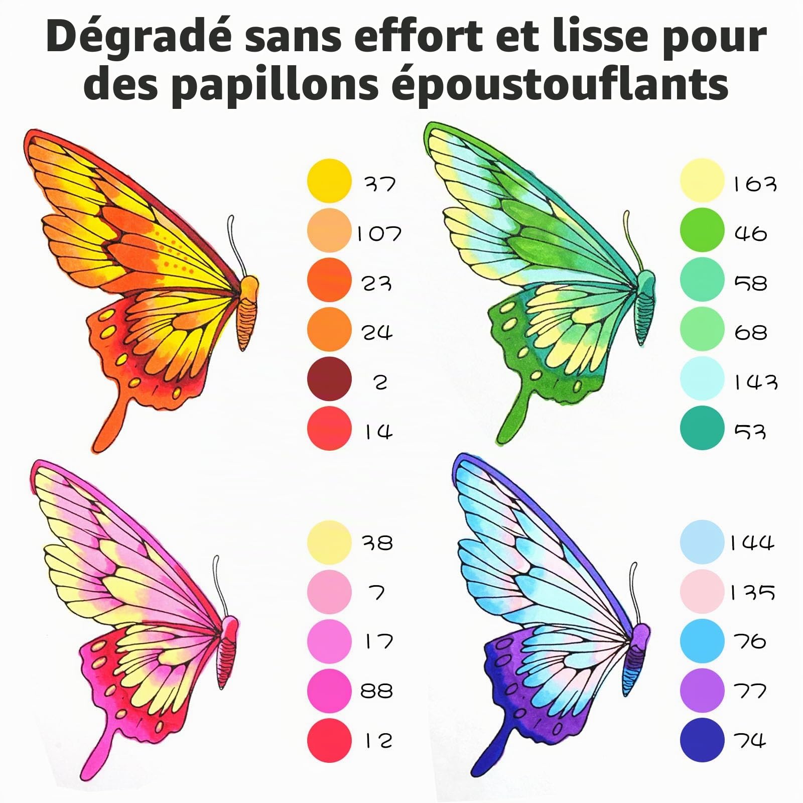 NICETY Lot de 120 marqueurs à alcool à double pointe pinceau et burin – Lot de marqueurs artistiques à base d'alcool pour croquis, dessin, coloriage, peinture, illustration – Marqueurs pour artistes