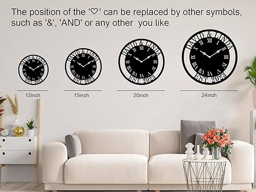 Miniatura 6 de Letrero de reloj de metal personalizado, reloj de metal personalizado, regalo personalizado, opciones de color negro dorado y plateado, regalo de