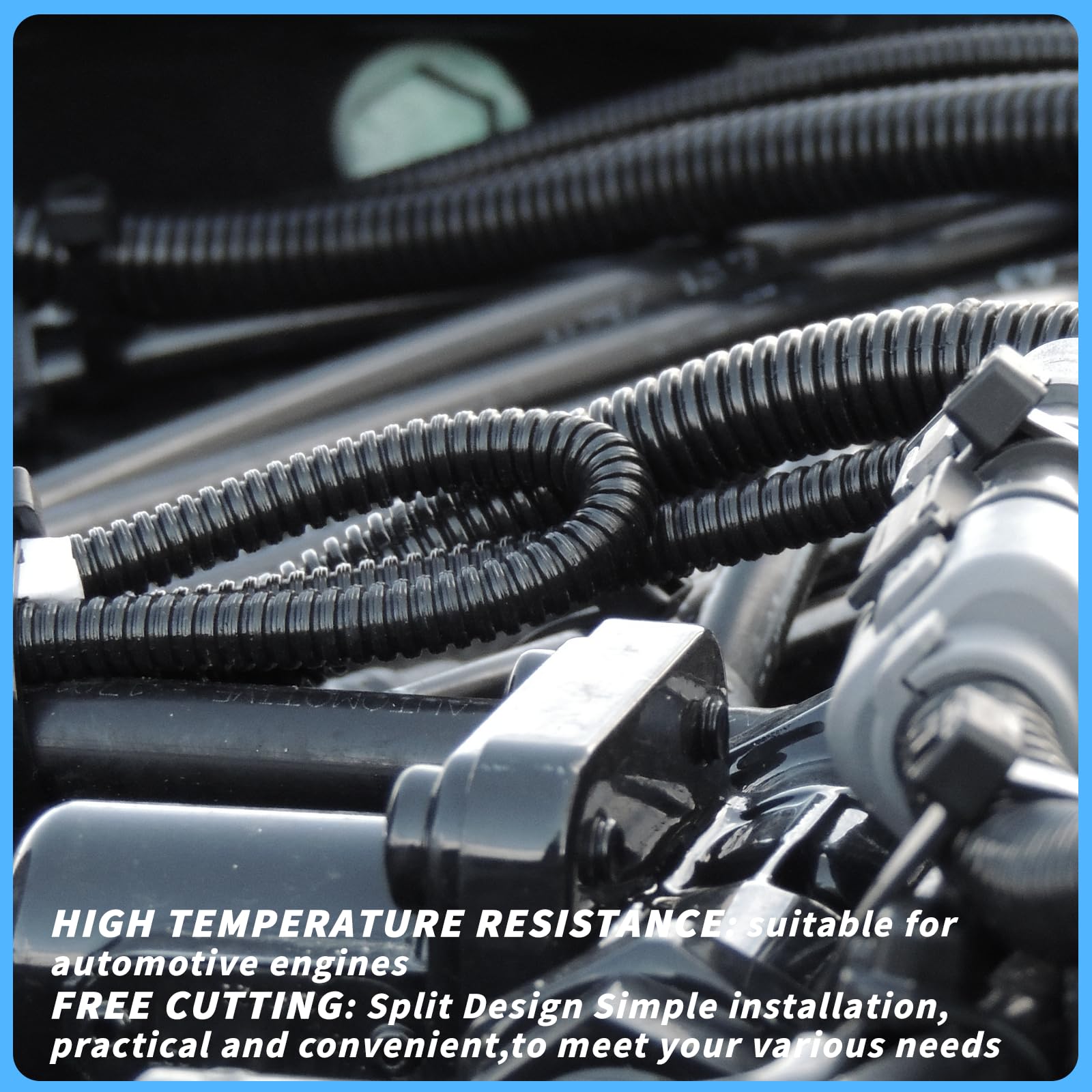 Oleitodh Tubo di protezione per cavi elettrici, 1/4,3/8,1/2,3/4,1 pollici x 6,1 m, protezione per cavi elettrici per auto, nautica, camper, agricoltura