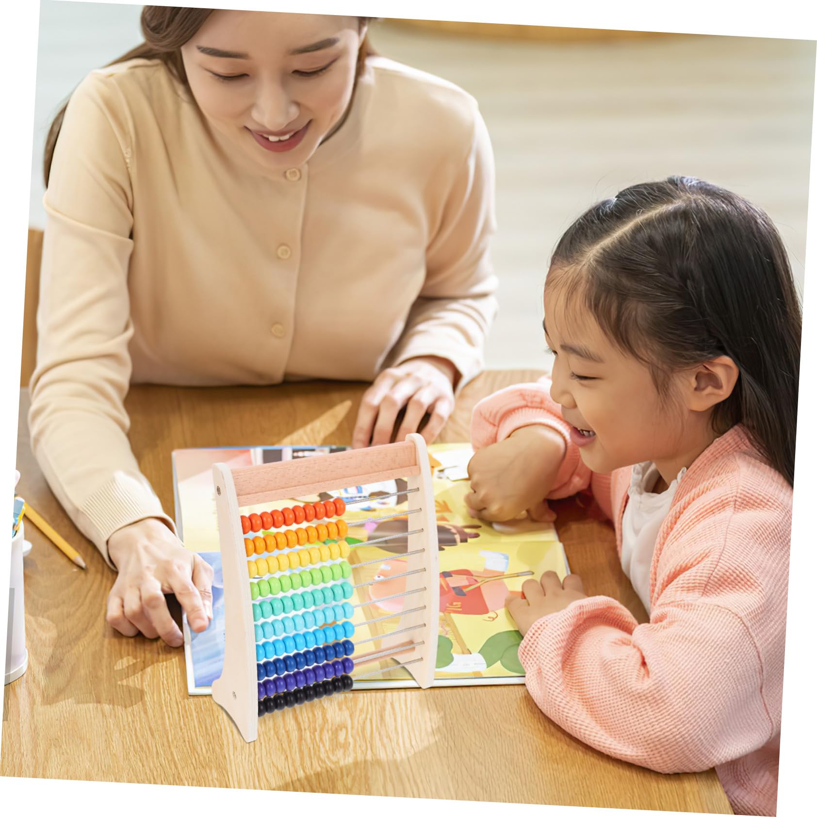Hemobllo Abaco Didattico 13 File in Legno e Metallo per Bambini | Esercizi di Calcolo e Movimenti Fini, Adatto a Giochi Educativi e Compleanno