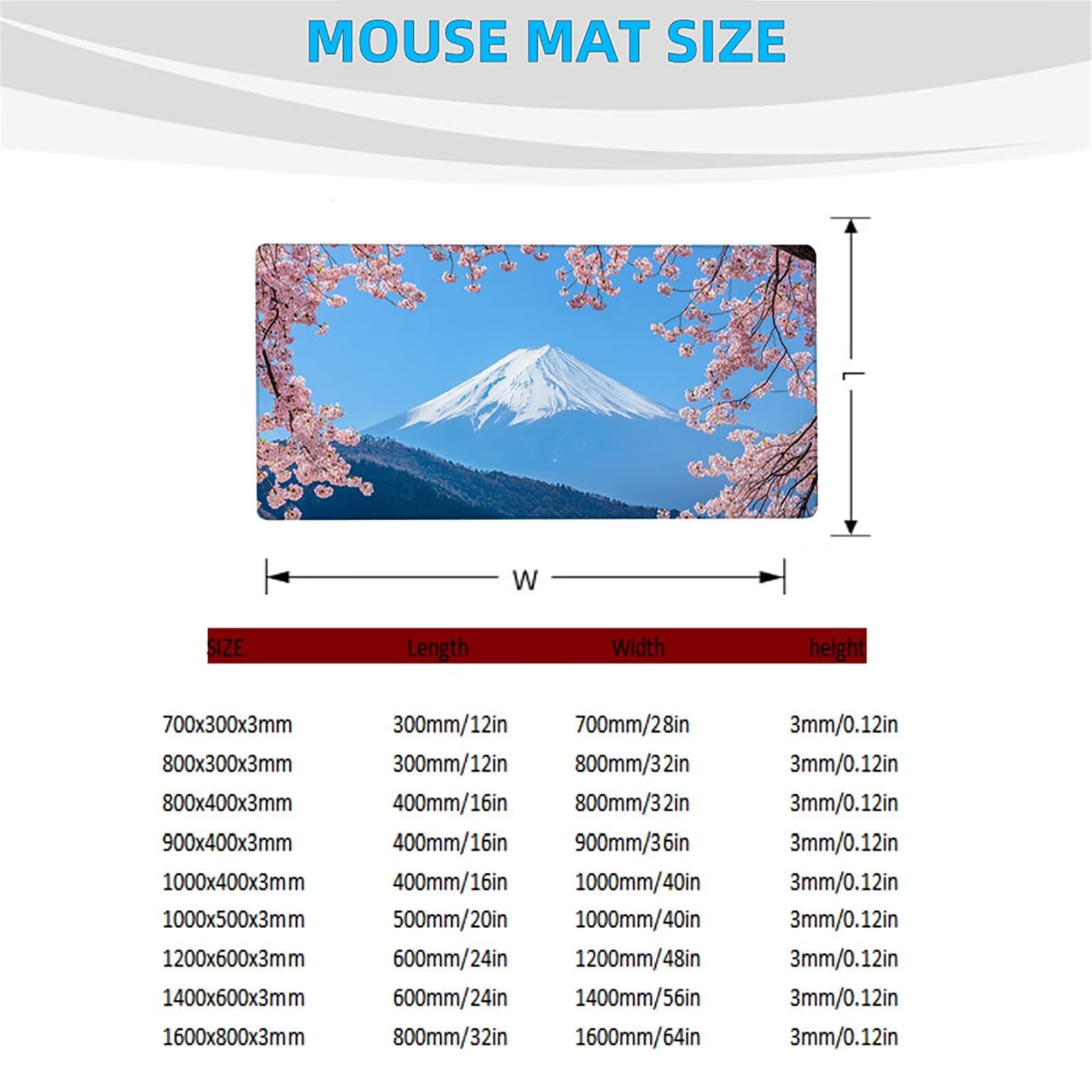 Podkładka pod mysz xxl 1200 x 600 x 3 mm uchwyt Fuji Desk Mat Kwiaty wiśni mata na biurko do gier szyte krawędzie trwała i wodoodporna konstrukcja z antypoślizgową gumową podstawą na prezent