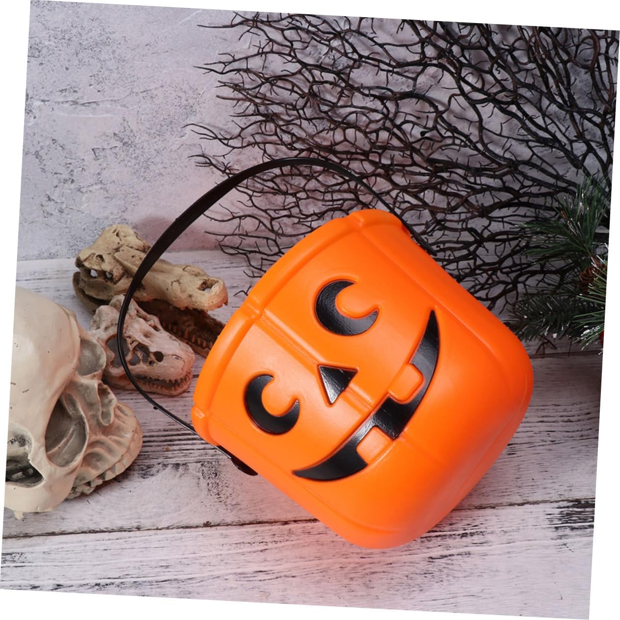 4pcs Portable Pumpkin Buckets for Creative Candy Holders for Halloween Treats Carnival Parties and Trick Treating