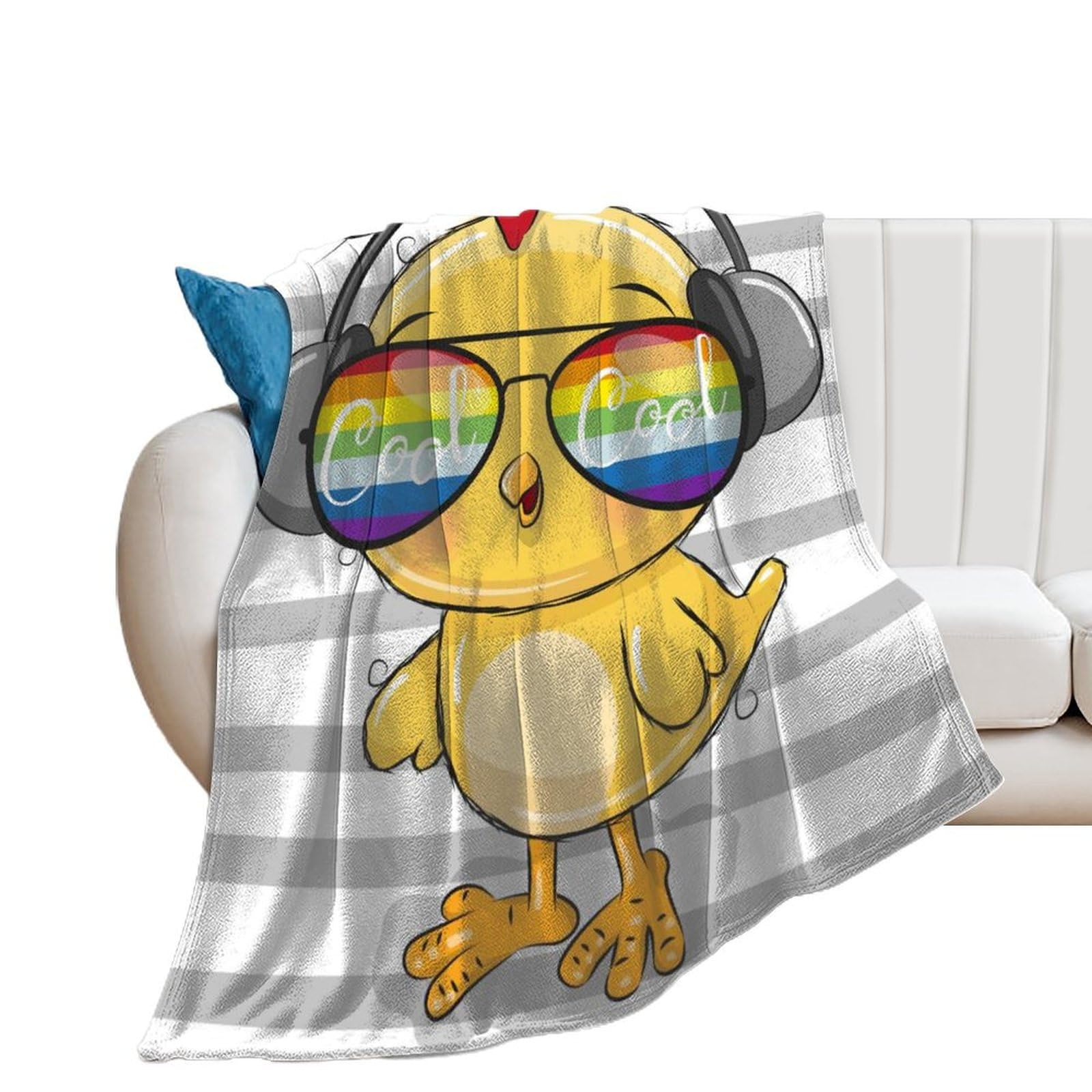 Couverture polaire poussin plaid canapé chaud jeté de lit chambre enfant 130x150