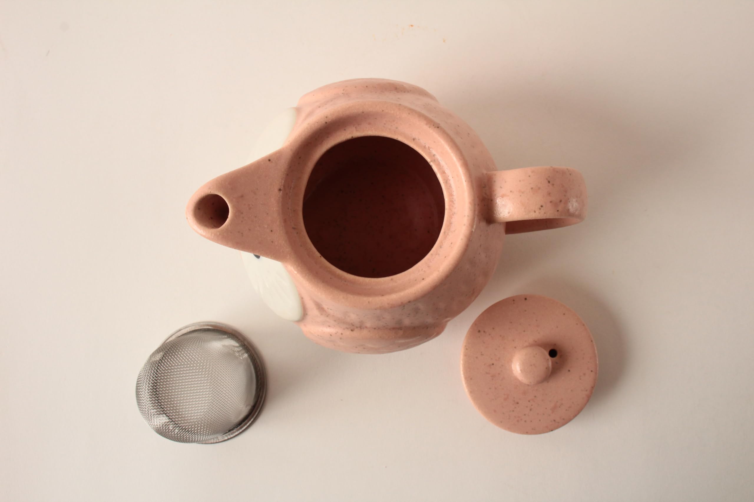 Mino ware CPK104 - Teiera giapponese in ceramica a forma di gufo Kyusu, realizzata in Giappone (importazione giapponese), CPK104 (rosa garofano)