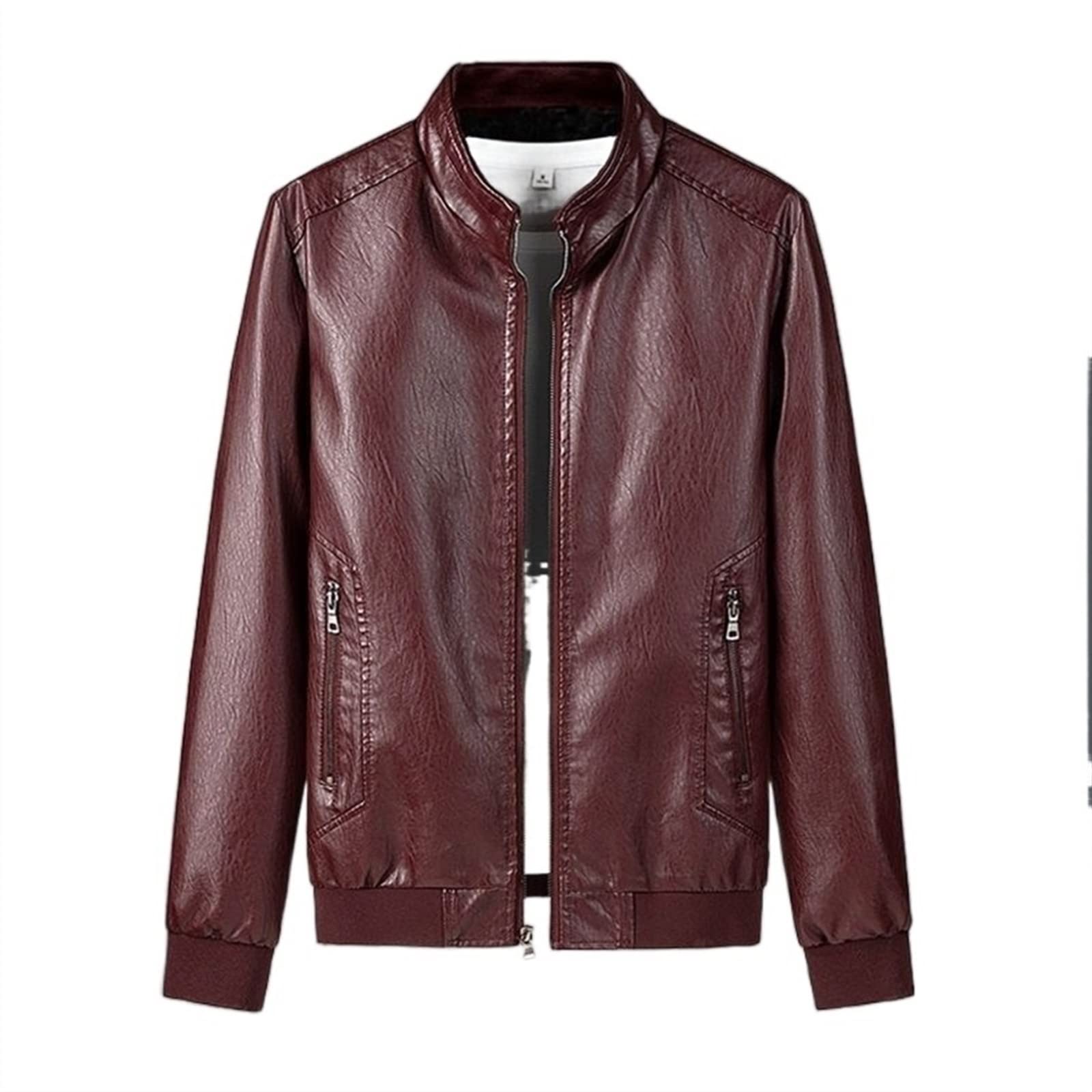 Amazon.co.jp: メンズ レザー ジャケット クラシック ウォーム
