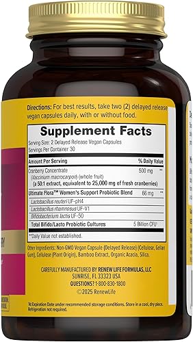 Miniatura 2 de Renew Life Women's Wellness - Suplemento probiótico vaginal y urinario y arándano, suplemento probiótico para equilibrio de pH para mujeres, salud