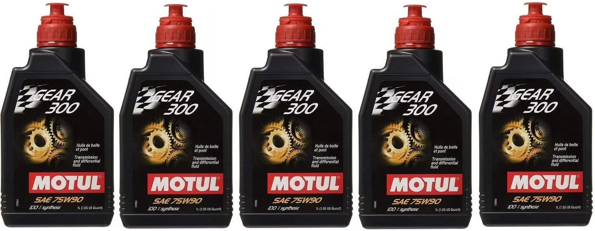105777 Set of 5 Gear 300 75W-90 Transmission Fluid 1-Liter Bottles