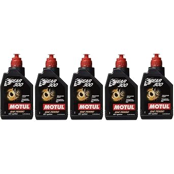 Motul 105777 Gear 300 75W-90 Transmission Fluid, 1 Liter Bottle, Set of 5