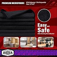 Vista 8 de AIDEA Paño de limpieza de microfibra negro 50PK, toallas de microfibra para automóviles, paños de automóvil de alta calidad, trapos de limpieza sin